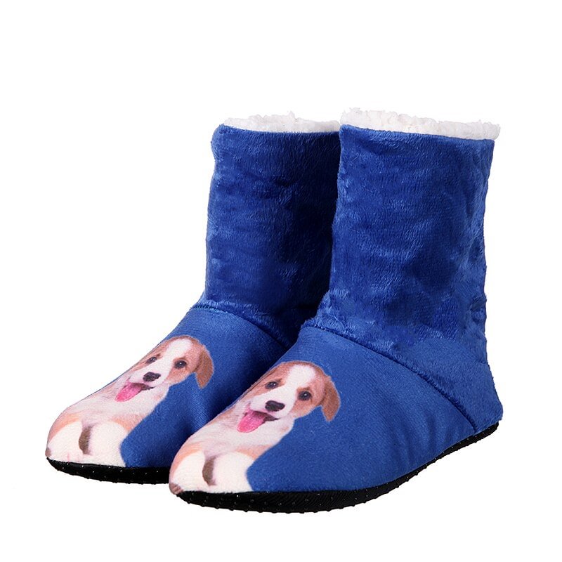 Glglgege 2021 Christmas Indoor Socks Shoes Winter Shoes Woman Fur Sides Female Animal Prints Slipper Plush Insole Home Slippers