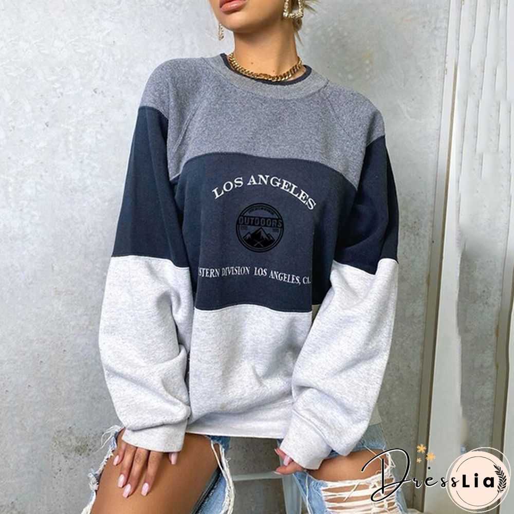 Womens Printed Sweatshirt With Long Sleeves Wq42