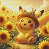 Sunflower Pikachu-11CT Stamped Cross Stitch 40*40cm/15.75*15.75in