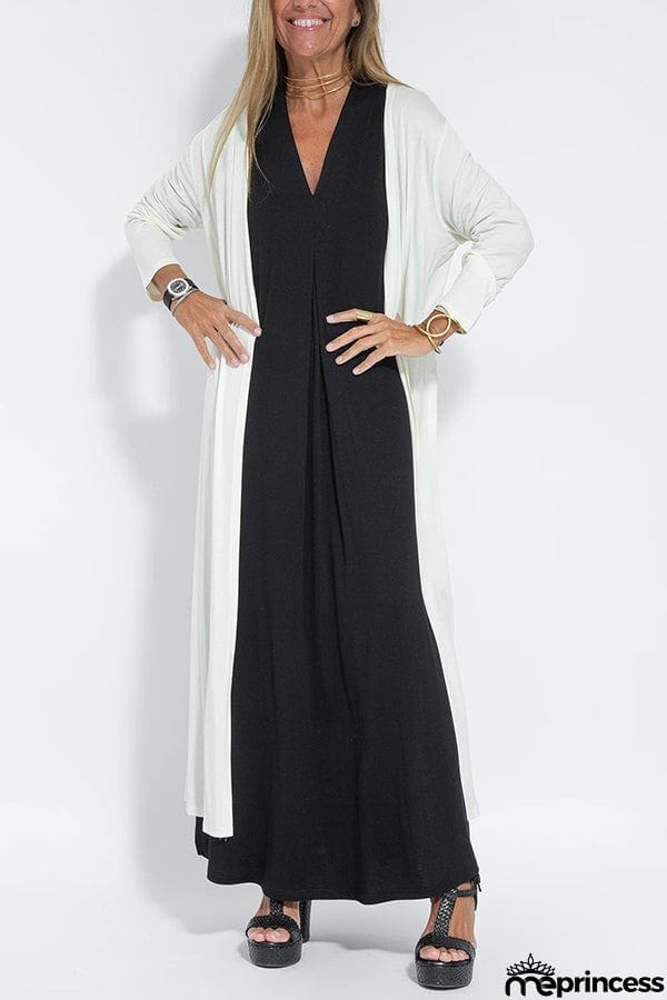 Shades of Happiness Knit Solid Color Slit Drape Cardigan