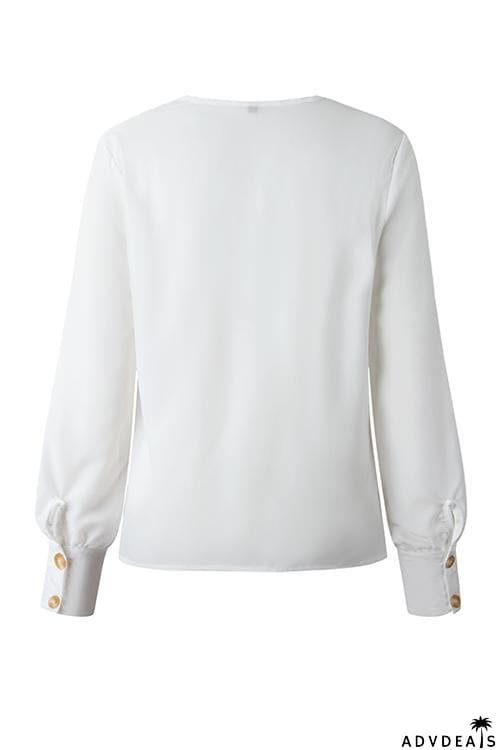 Button Puff Sleeve Shirt