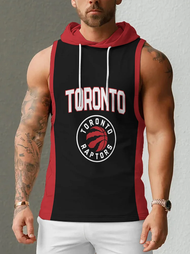 Toronto Raptors  Men's Casual Comfy Sleeveless Hooded Tank Top