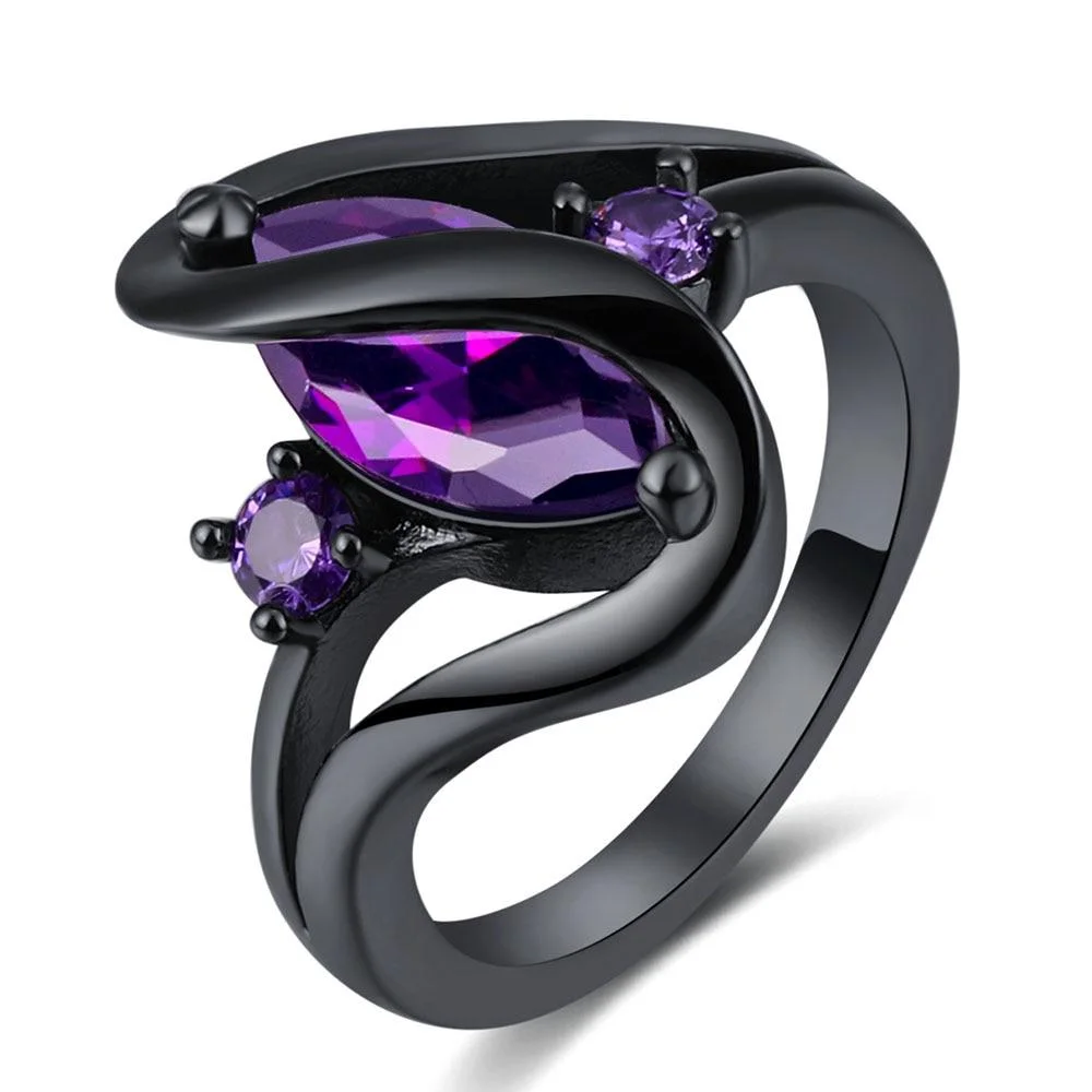 Vintage Purple Zircon Crystal Rings
