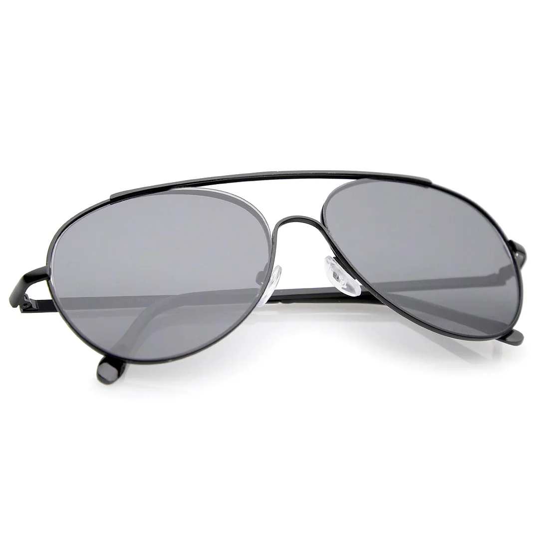 Classic Brow Bar Semi-Rimless Lens Aviator glasses 57mm