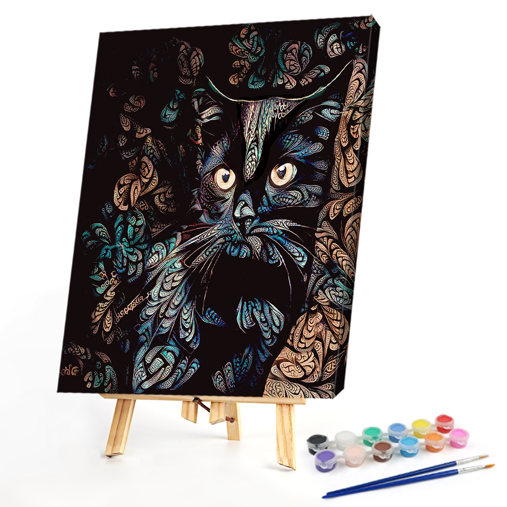 

40*50CM - Paint By Numbers - Psychedelic Cat, 501 Original