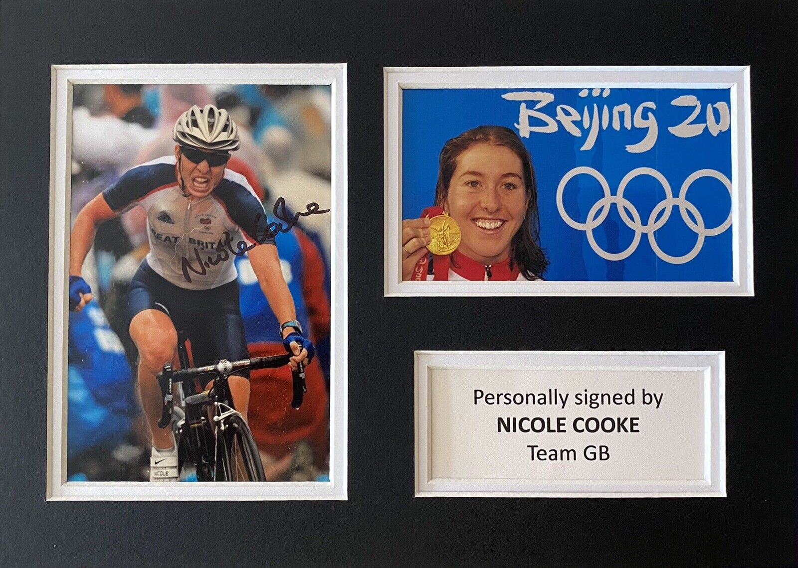 Nicole Cooke Hand Signed Photo Poster painting In A4 Mount Display - Olympics - Team GB 2