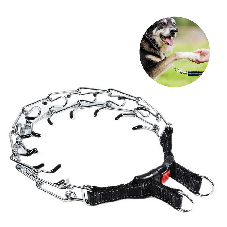 Dog Training Collar, Prong Collar, Adjustable Pinch Collar with Quick Release Buckle for Small Medium Large Dogs