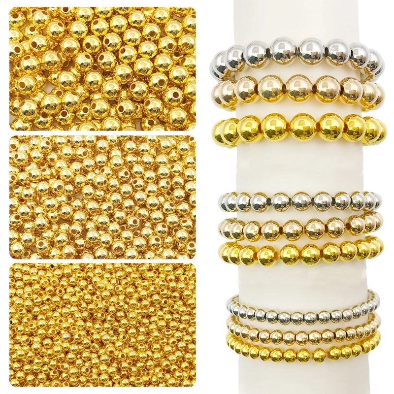 2000 PCs DIY Jewelry Accessories Positioning Beads Loose Beads Round Beads Perforated Plastic CCB Spacer Beads Bracelet Material