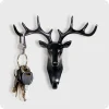 Deer head Self Adhesive Wall Hanger Hook resin craft key/cap/clothes claw ornament hanger Holder Home Decorations Accessories