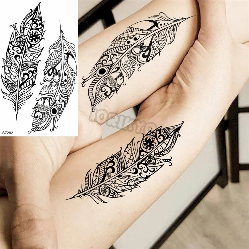 Black Spartan Small Temporary Tattoos For Women Girls Realistic Sun Flower Cosmic Sword Fake Tattoo Sticker DIY Arm Leg Tatoos