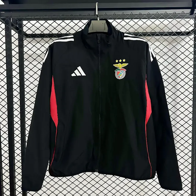 2025-26 Benfica black training waterproof windbreaker