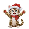 Xmas Acrylic Shaking Head 5D DIY Diamond Art Tabletop Decorations for Home (Cat)