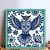 Blue And White Porcelain Owl-11CT Stamped Cross Stitch 50*50cm/19.69*19.69in tapestrymarket