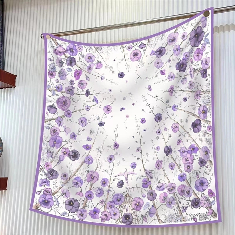 90cm * 90cm Hangzhou High Quality Twill Forged Large Square Scarf Fashion Printed Scarf Sunscreen Shawl Scarf