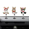 5PCS 2D Flat Xmas Cat DIY Diamond Painting Shake Car Ornaments for Center Console