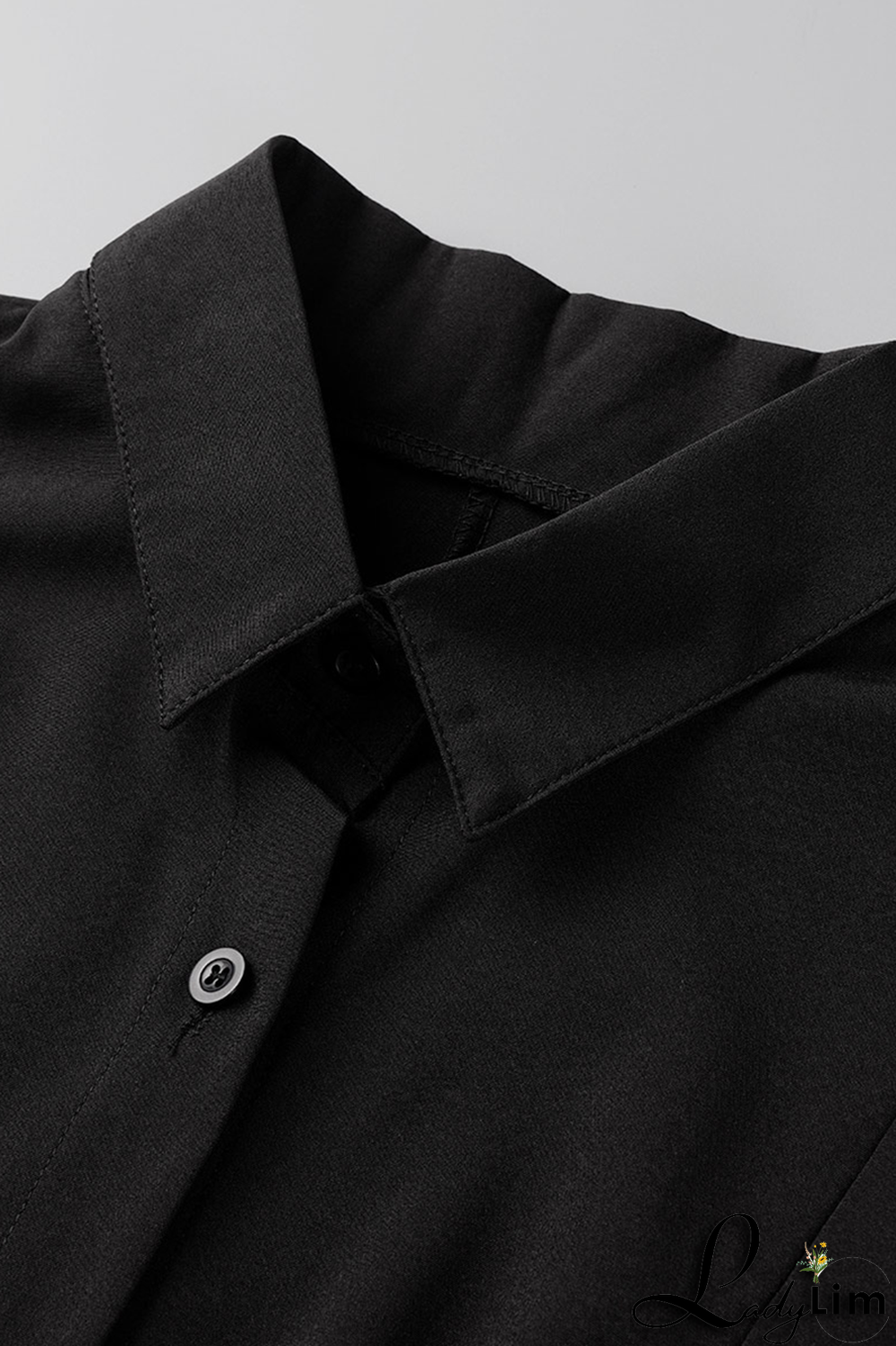 White Casual Solid Split Joint Turndown Collar Shirt Dress Dresses