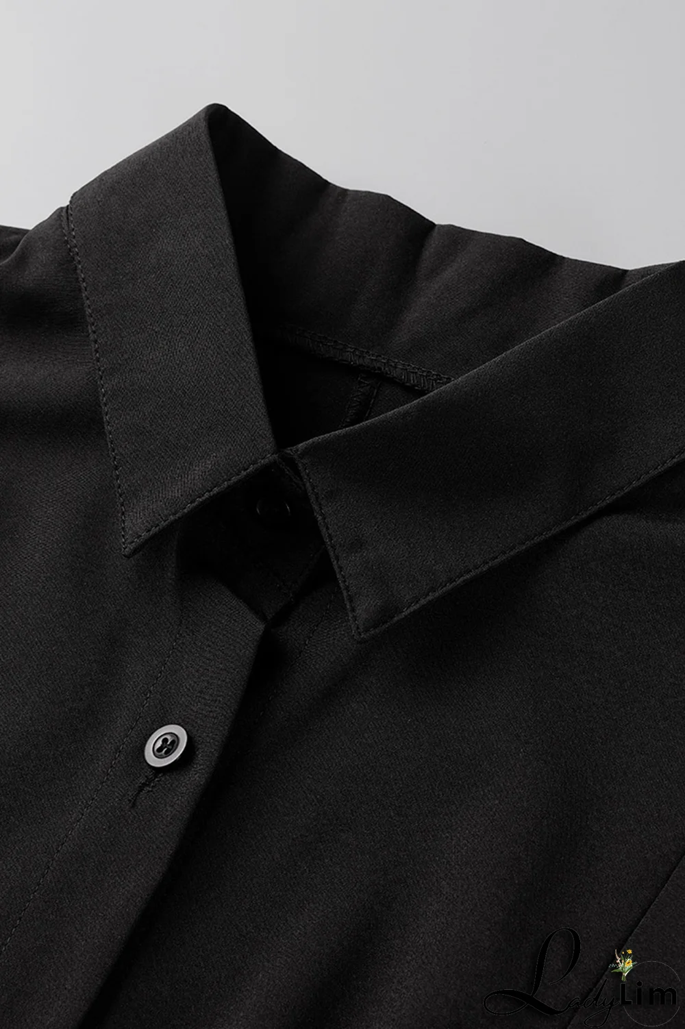 White Casual Solid Split Joint Turndown Collar Shirt Dress Dresses