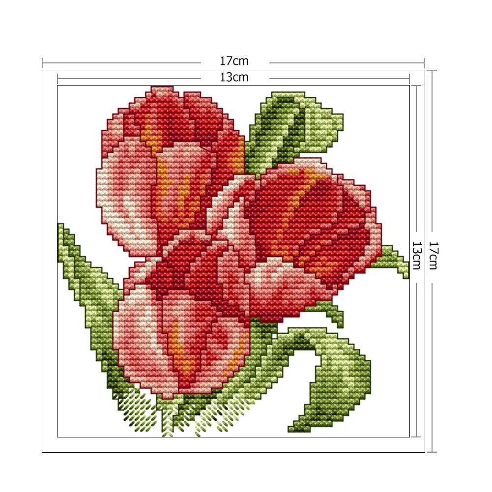 14ct Stamped Cross Stitch - Flower(17*17cm)