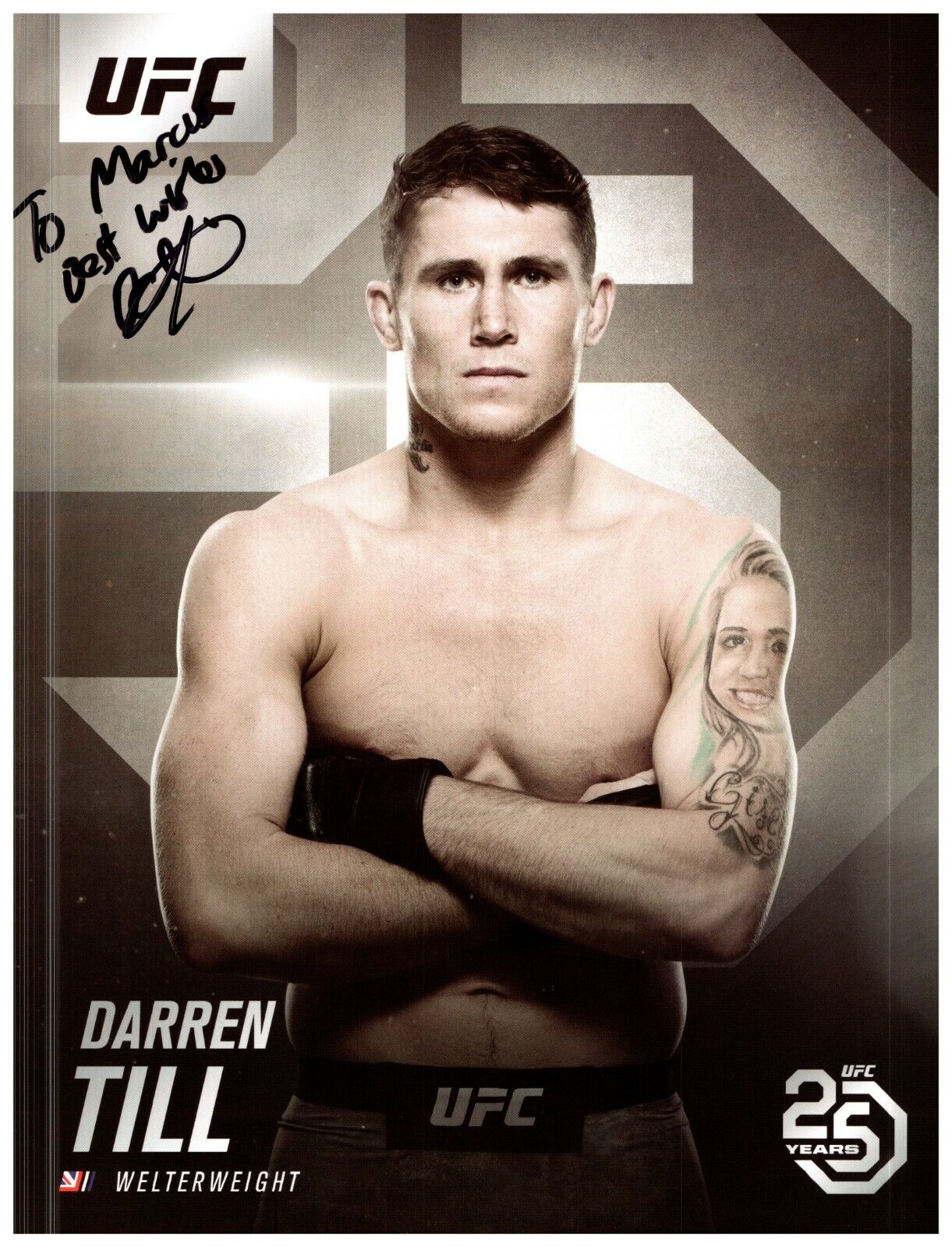 ~~ DARREN TILL Authentic Hand-Signed UFC FIGHTER