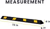 Zento Deals Rubber Parking Curb Garage Car Stopper - Parking Wheel Stopper Block 72&rdquo; Wide Easy to Install, Black/Yellow Reflective Parking Block; for Car, Truck, Trailer and RV (Black/Yellow 12pack)