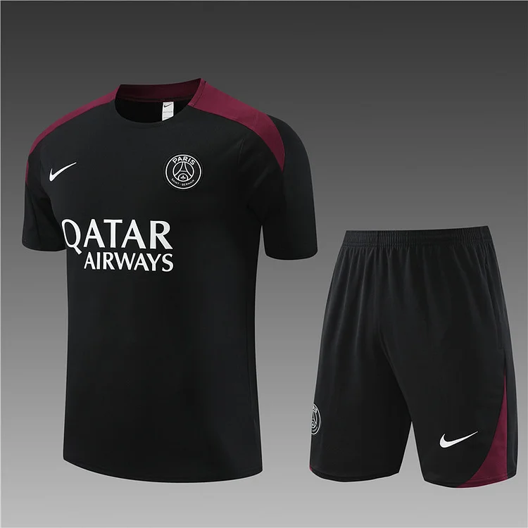 2024-25 Paris Saint-Germain black short-sleeved training jersey