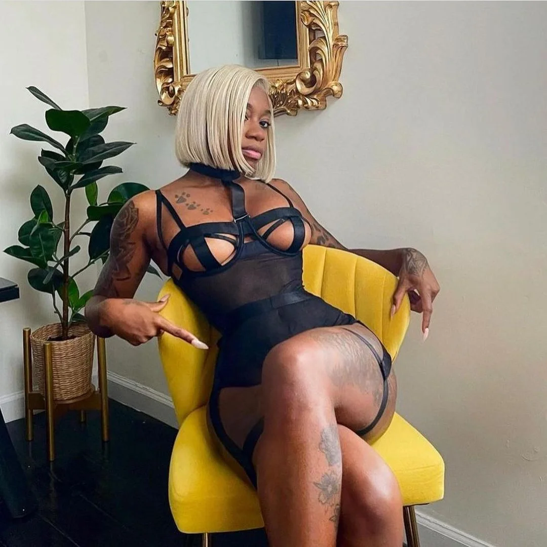 Ellolace Sensual Lingerie Hollow Out Bodysuit Porn Exotic Costumes Halter Pornographic Hot Sissy Body Sexy Lace Erotic Top