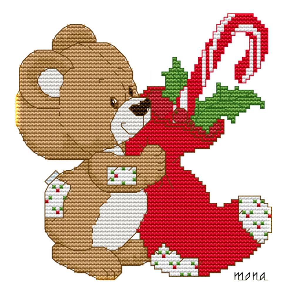

Bear Christmas Stocking - 14CT Stamped Cross Stitch - 19*18cm, 501 Original