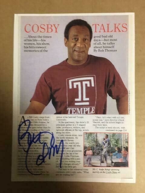 Bill Cosby Actor Signed 10 x 7 1/2 Photo Poster painting(Temple University) with COA