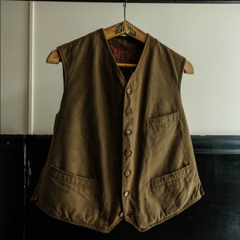 Men's Vintage Hunting Distressed Canvas Vest