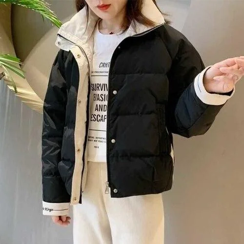 winter new fashion Korean down cotton jacket women short short, small loose and thick embroidered bread jacket