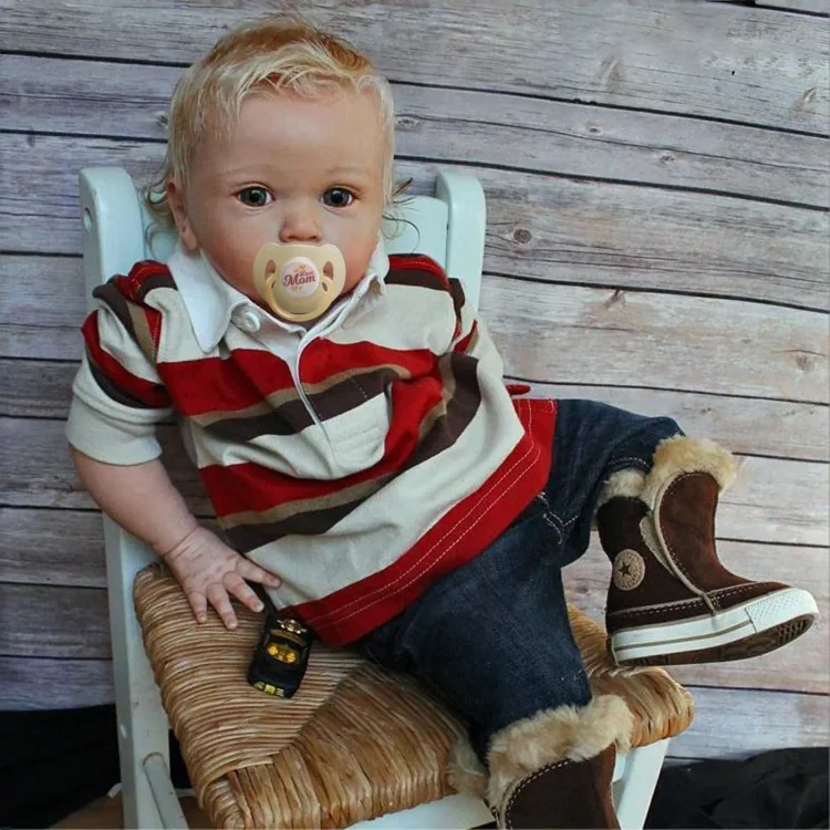 20" Reborn Baby Boy Doll with Blonde Hair,Toddler Boy Named Barney with Heartbeat💖 & Sound🔊 Rebornartdoll® RSAW-Rebornartdoll®