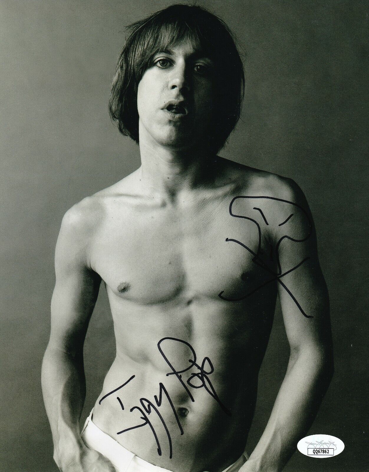 Iggy Pop REAL hand SIGNED 8x10 Photo Poster painting #3 JSA COA Autographed w/ Sketch Stooges