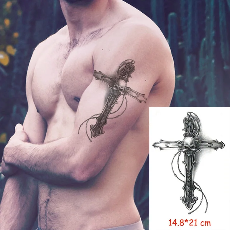 Temporary Tattoo Stickers Scorpion Pyramid Roman Bell Fake Tatto Waterproof Tatoo Back Leg Arm Belly Big Size for Women Men Girl