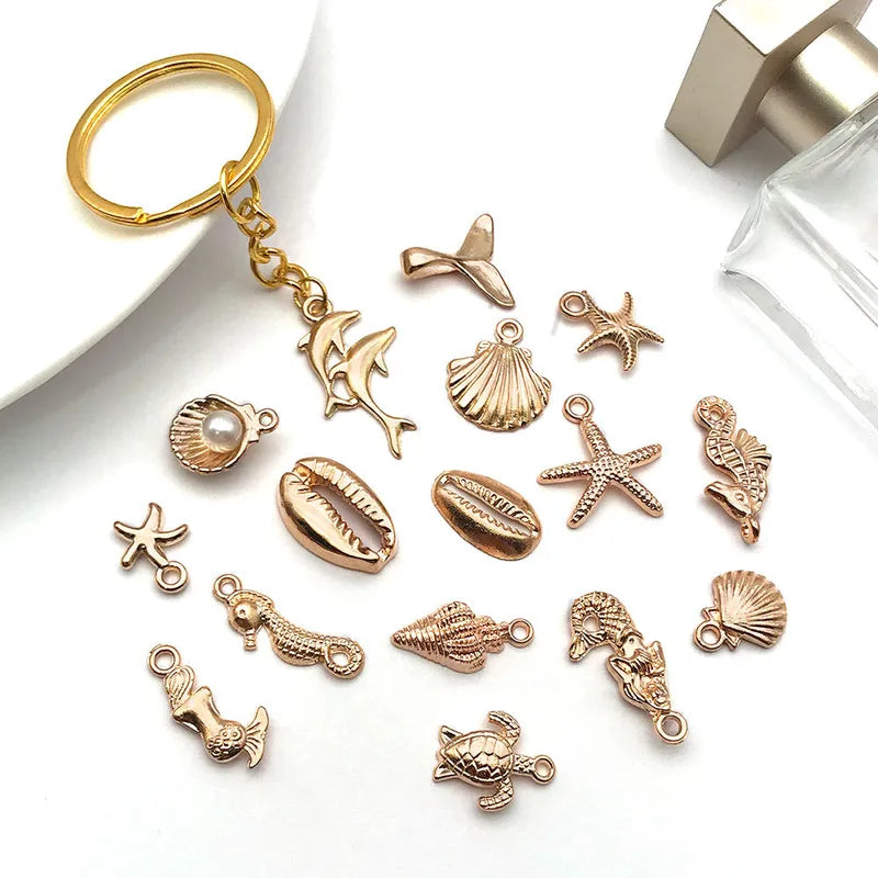 1 Piece 10*13mm 12 * 14mm 6.5*16mm Alloy Pearl Dolphin Mermaid Fish Tail Jewelry Accessories Pendant