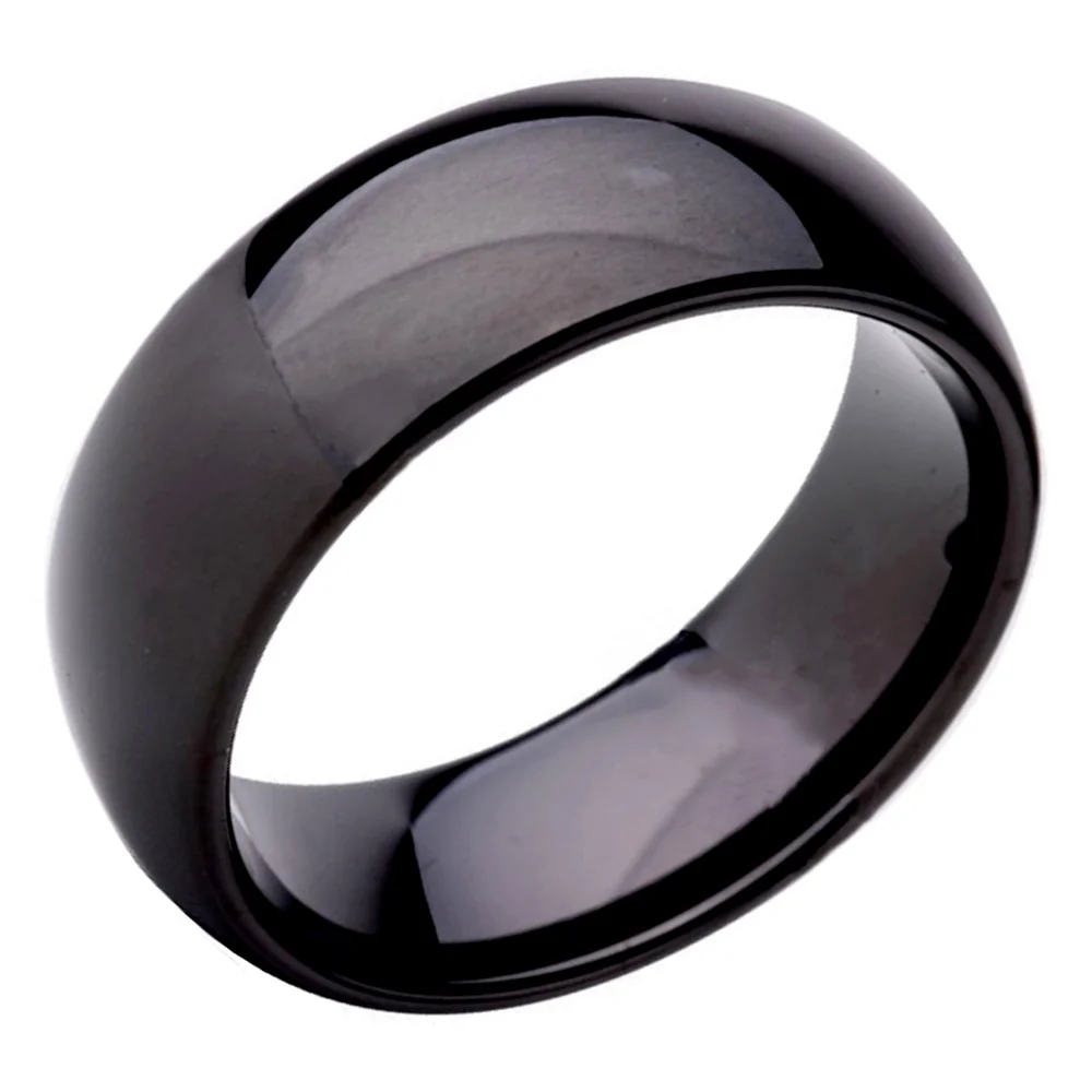 6MM 8MM Black Couples Dome Tungsten Carbide Rings High Polished