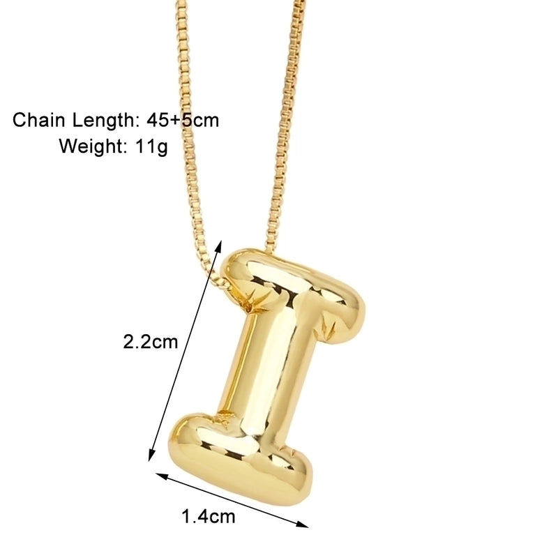 Minimalist Letter Copper Plating 18k Gold Plated Necklace Pendant