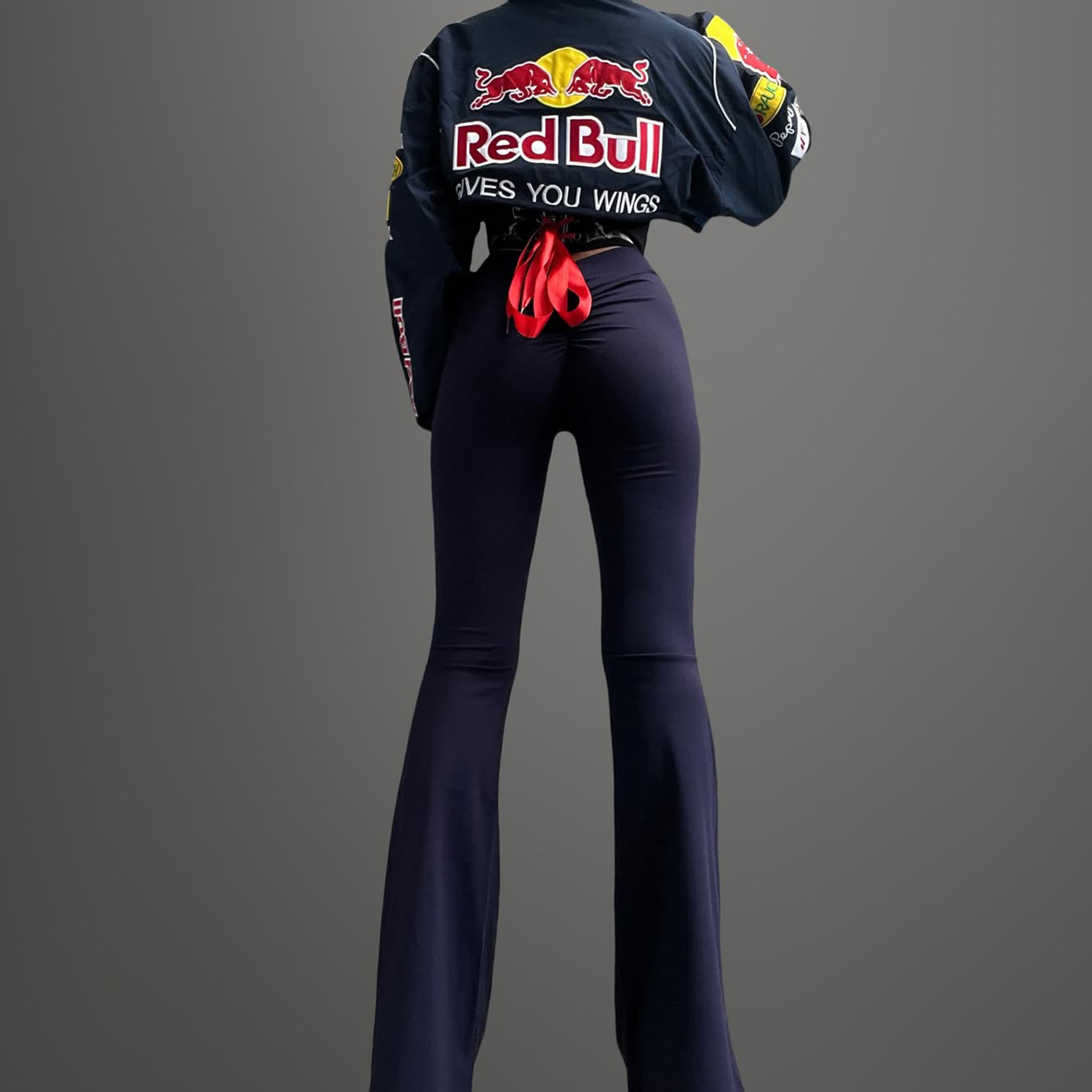 Women's Racing Print Suit Suspenders + Jacket Sexy Racing Girl Suit