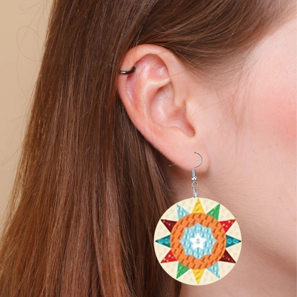 12 Pairs Diamond Painting Earrings DIY Diamond Art Earrings for Adults (A)