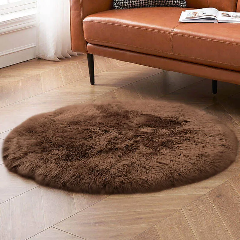 Faux Fur Round Area Rug
