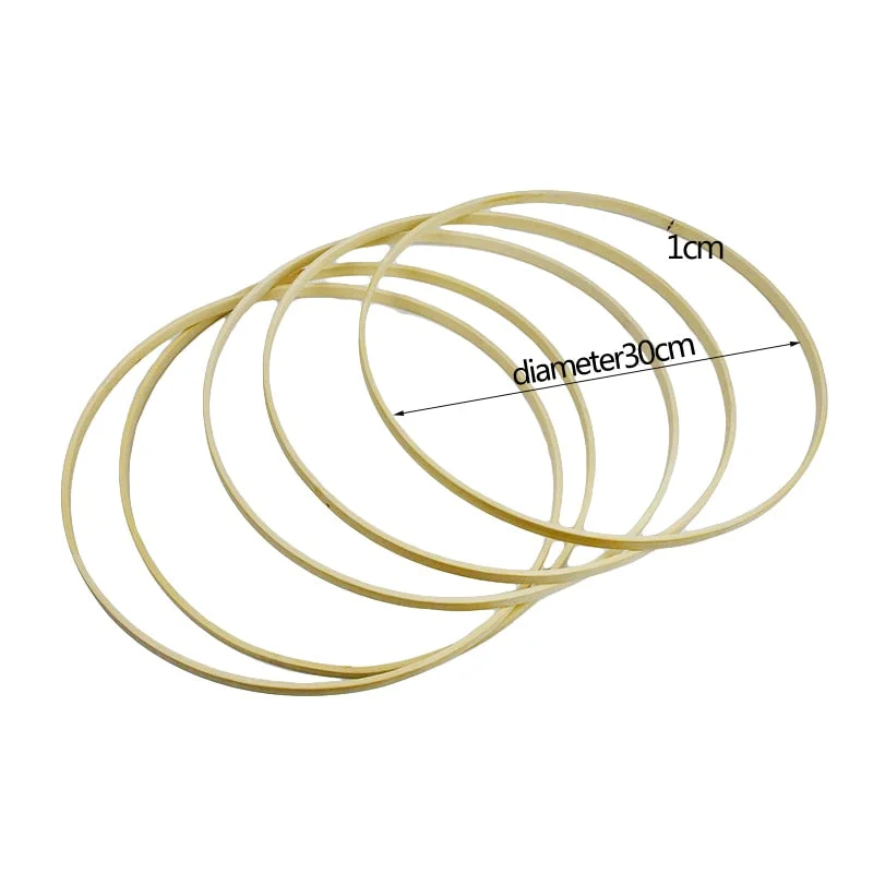 5Pcs DIY Dream Catcher Ring Embroidery Hoop Bamboo Wooden Art Craft Hanging Flower Wreath Birthday Party Wedding Decorations