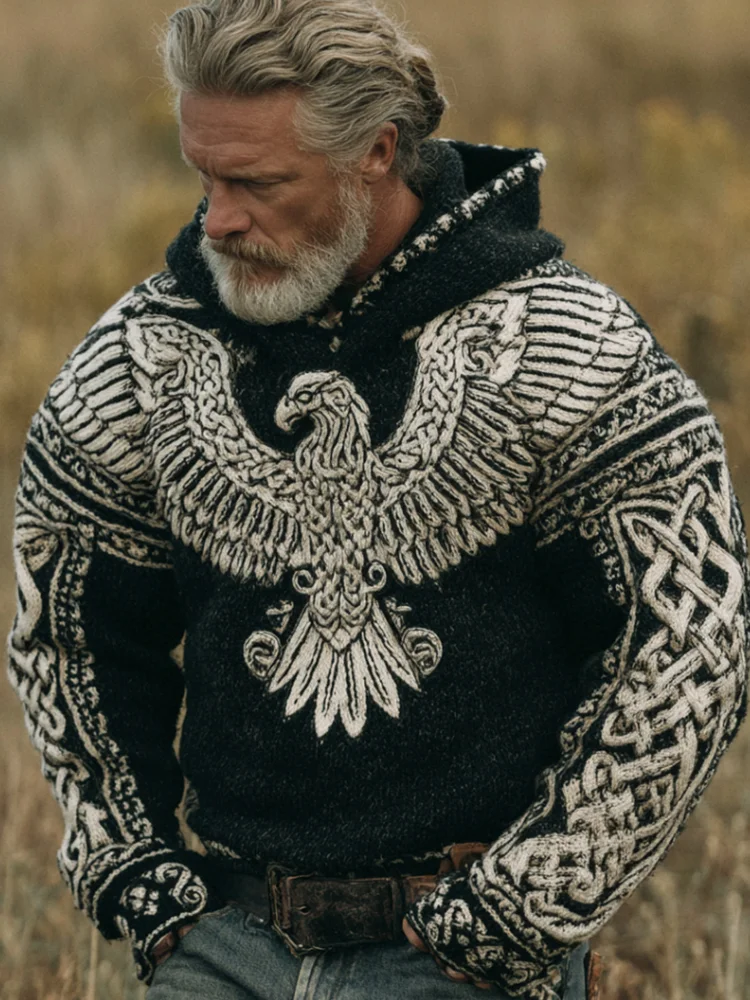 Viking Eagle Celtic Knot Vintage Hoodie Sweater