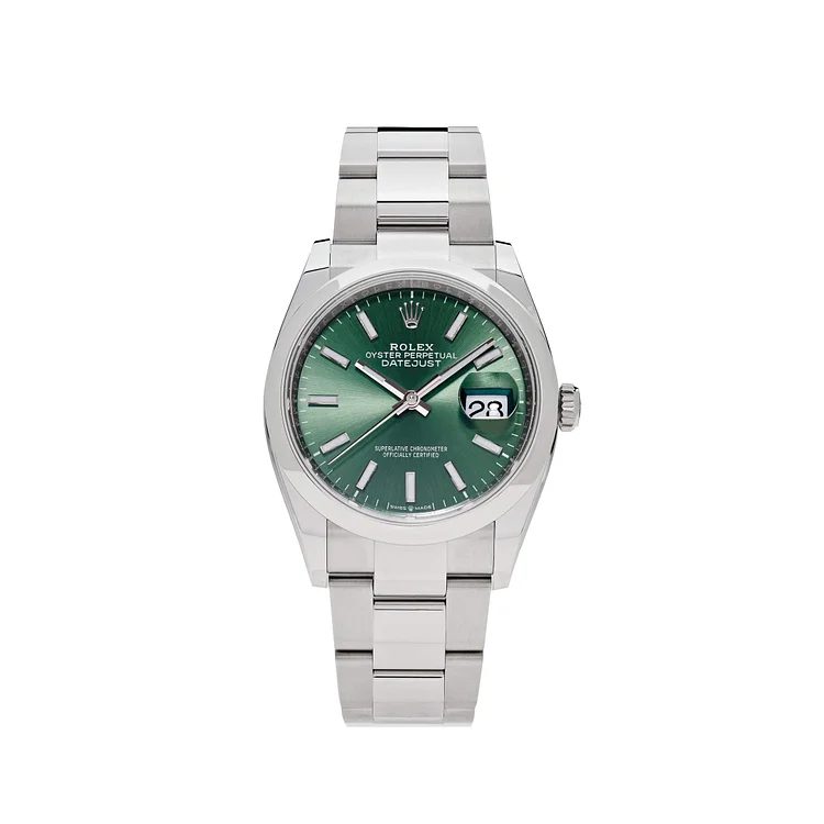 Rolex Datejust 126200 Stainless Steel Green Dial Oyster
