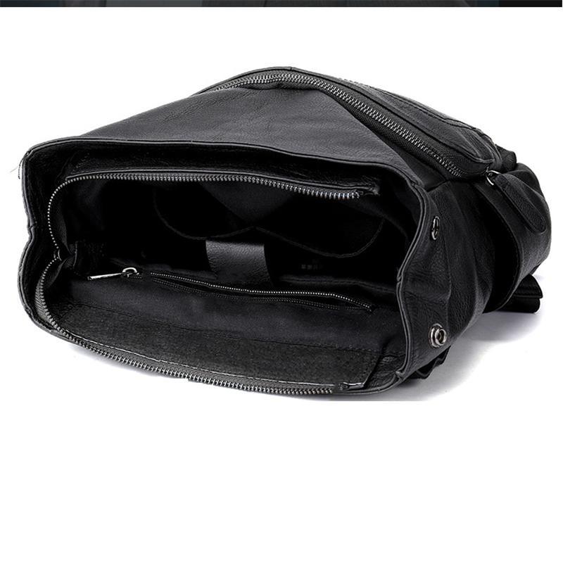 Men's Casual Large Capacity Leather Outdoor Climbing Bag Backpack Shoulder Bag