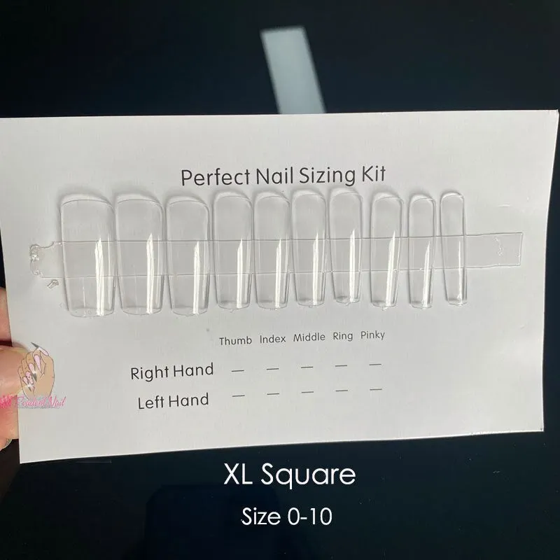 Press On Nail Sizing Kit Sample False Nail Tips Chart Template Card French Manicure Custom Nails Supply-Nail Inspo