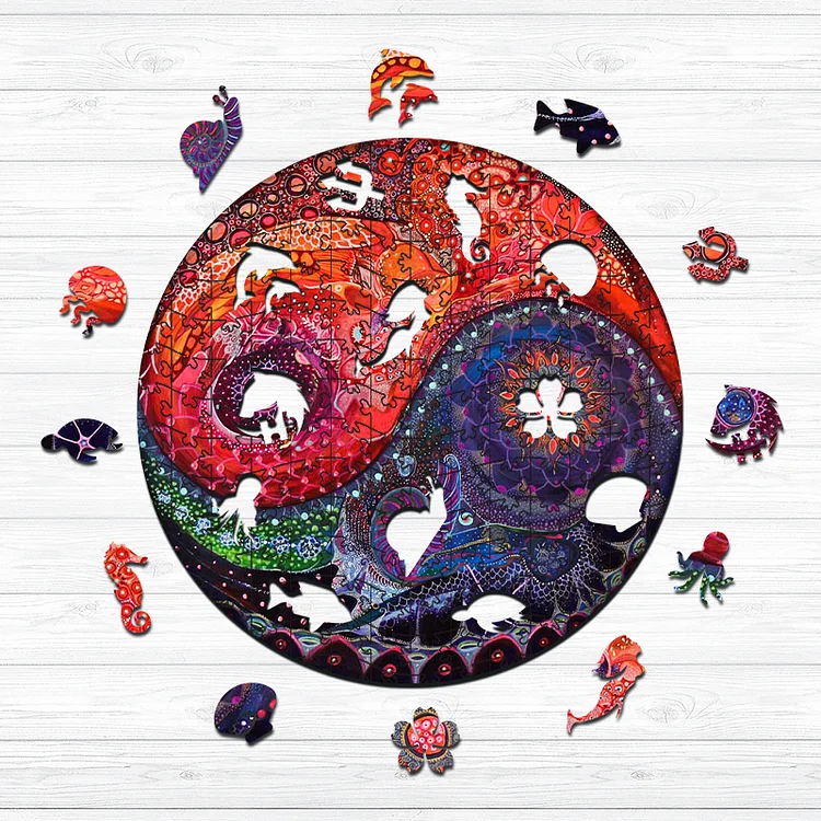 Ericpuzzle™ Ericpuzzle™Yin Yang Mandala Equilíbrio Wooden Jigsaw Puzzle