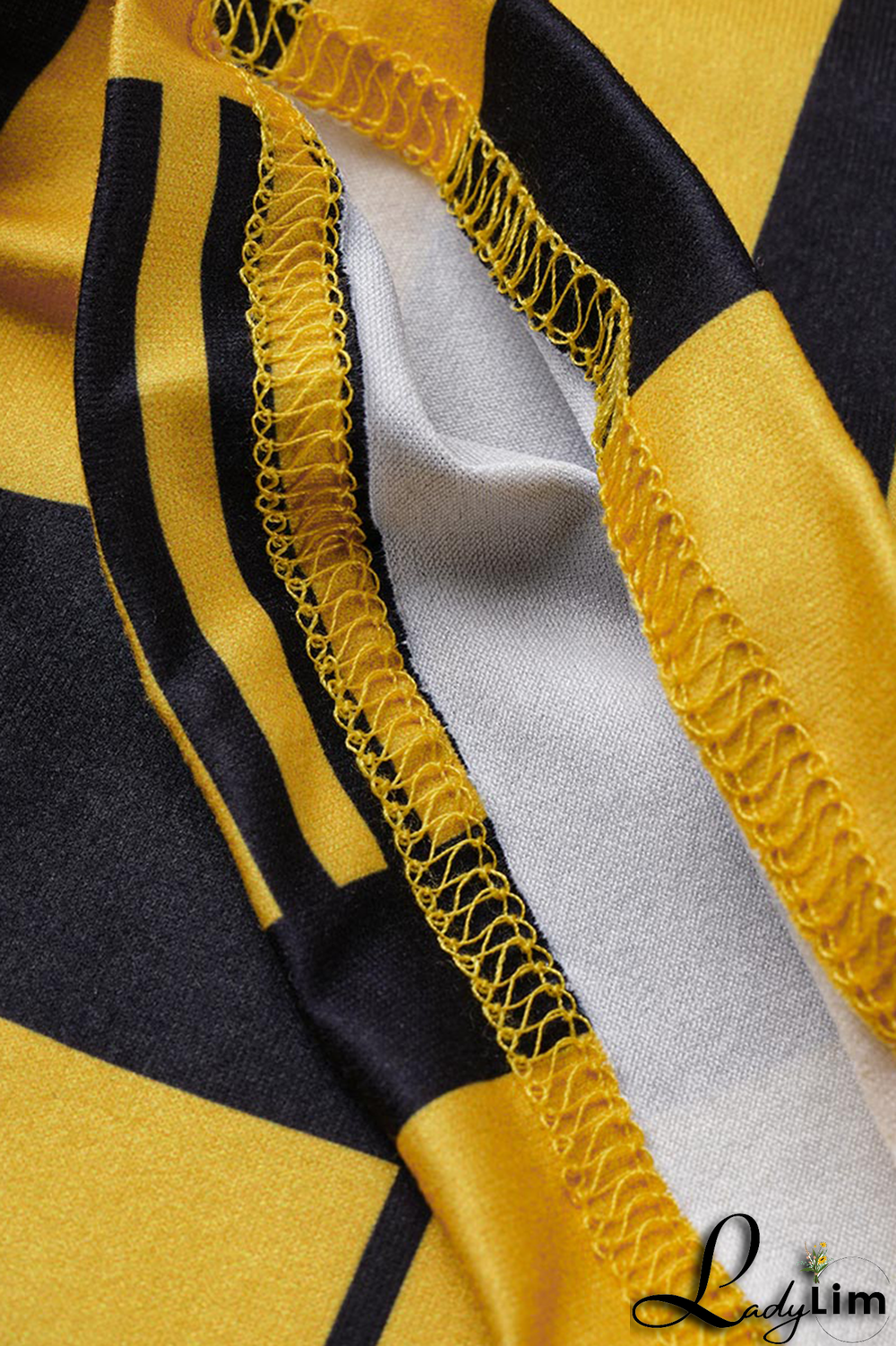 Yellow Casual Print Split Joint Half A Turtleneck Pencil Skirt Dresses