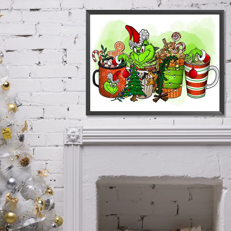 Full Round Drill Diamond Painting -Grinch Cup Drink - 40*30cm
