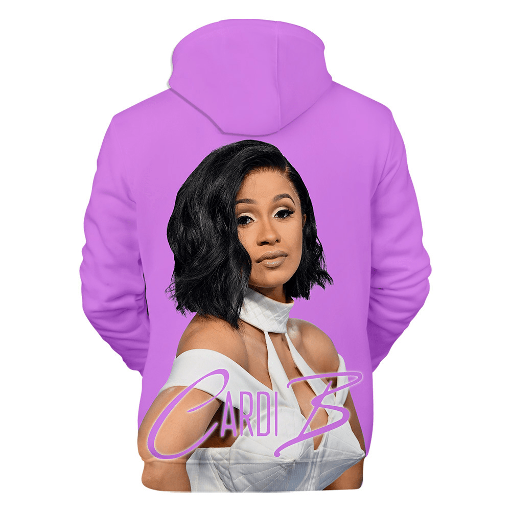 Cardi B 3D Print Hoodie Fashion Pullover Sweatshirt