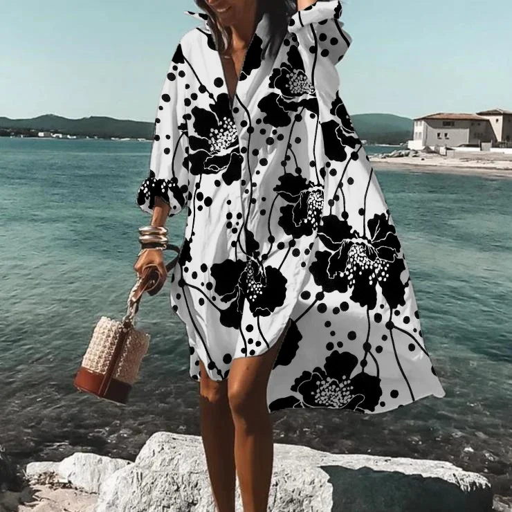 ⚡NEW SEASON⚡Simple Floral Print Casual Midi Dress