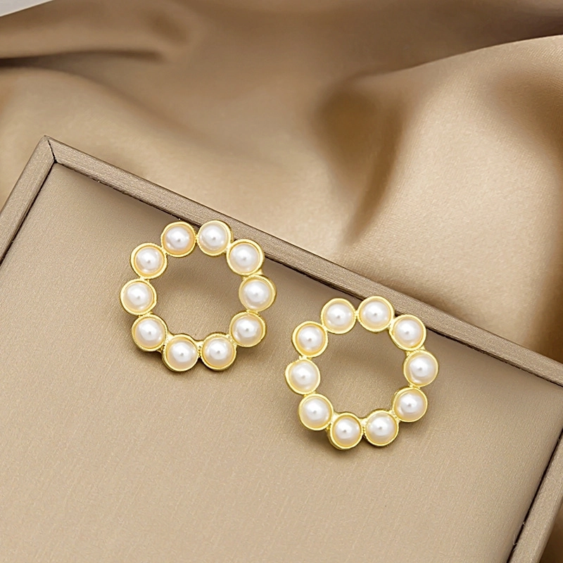 1 Pair Minimalist Classic Style Round Beaded Imitation Pearl Earrings Ear Studs